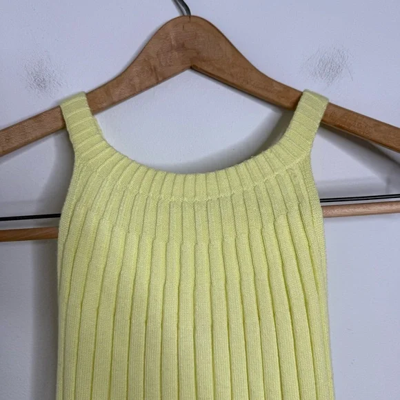 Anthropologie Canary Yellow Zadkine Ribbed Knit Sweater Tank Size XS Linen Blend - Picture 5 of 16